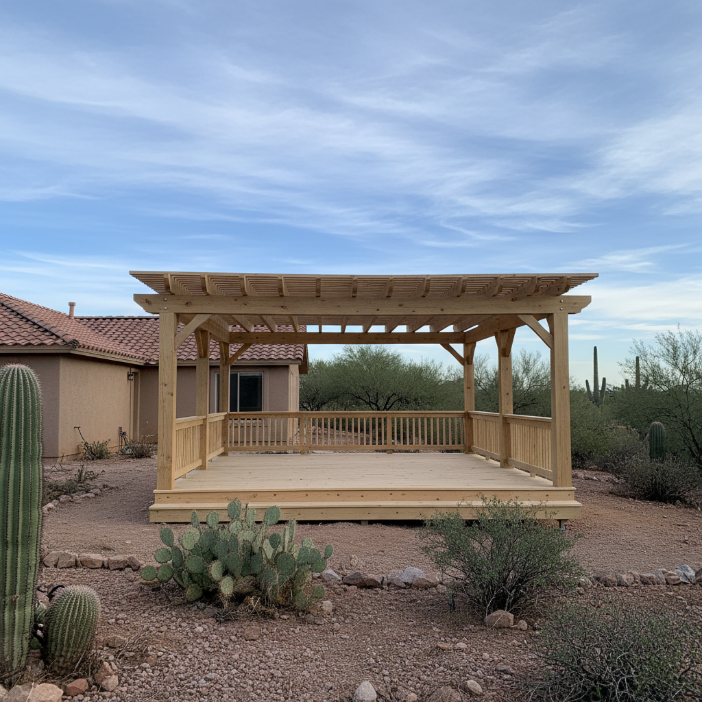 Multi-Level Deck Construction completed by Pinnacle Deck Inc in Picture Rocks, AZ